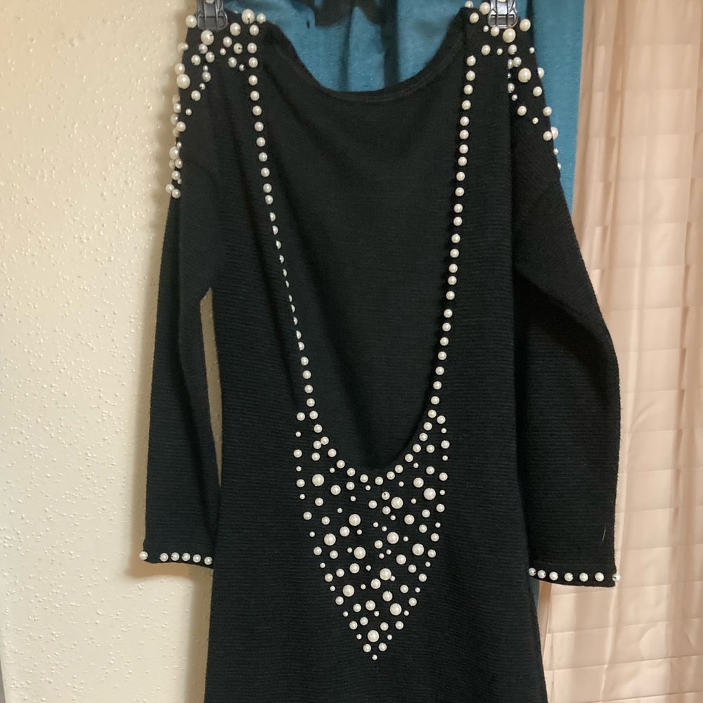 Black Pearl open front dress